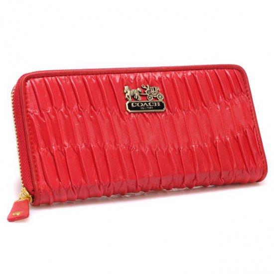 Coach Accordion Zip In Gathered Twist Large Red Wallets CCG | Coach Outlet Canada